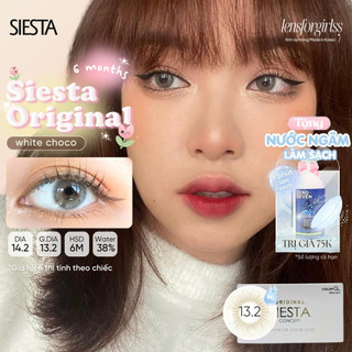 Kính áp tròng sz GIÃN TRÒNG ẨM CAO xám tây SIESTA WHITE CHOCO chính hãng SIESTA | LENS CẬN | LENSFORGIRLSS
