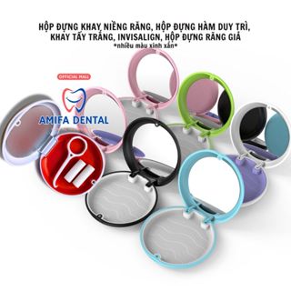 [CÓ GƯƠNG] Hộp Đựng Khay Niềng Răng, Hộp Đựng Hàm Duy Trì, Khay Tẩy Trắng, Invisalign, Răng Giả