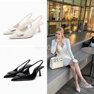 Giày cao gót zr hoạ tiết hình thang