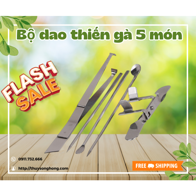 Bộ Dao Thiến Gà Inox 5 Món