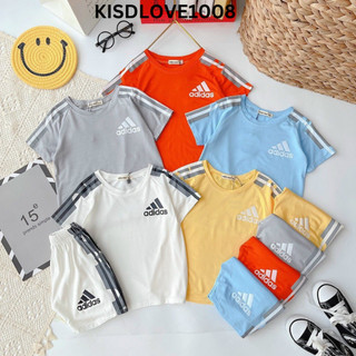 Bộ Cộc Tay thun lạnh minky mon in chữ adida mềm mịn cho bé trai/ bé gái từ 10-28kg(MÃ LNN04)
