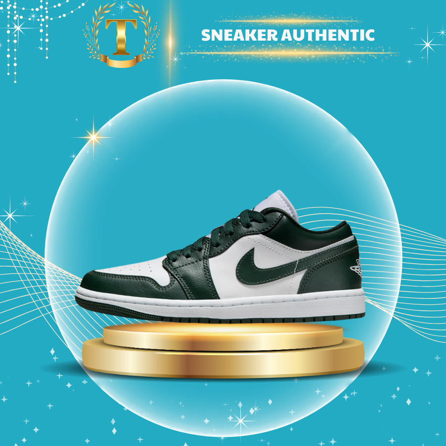 Giày Air Jordan 1 Low 'Galactic Jade', Giày thể thao JD1 cổ thấp xanh rêu nam nữ full phụ kiện