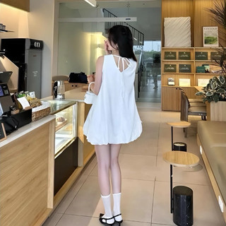  Váy bí dây nơ buộc 2 lớp , đầm bí ngô bigsize chất thô mềm