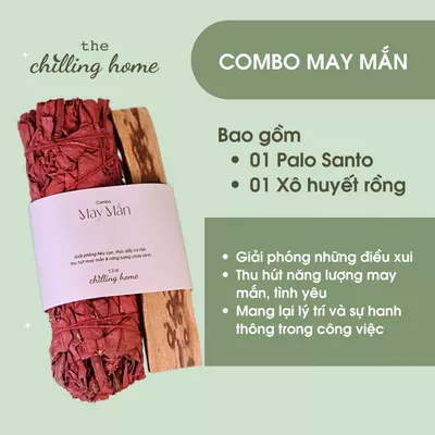 Combo Thanh Tẩy Thu Hút May Mắn (Xô Huyết Rồng & Palo Santo)