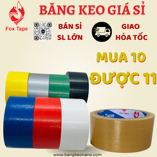 Combo 10 cây tặng 1 cây băng Keo Vải Dán Bao, Dán Bạc, Dán Thùng Đủ Màu