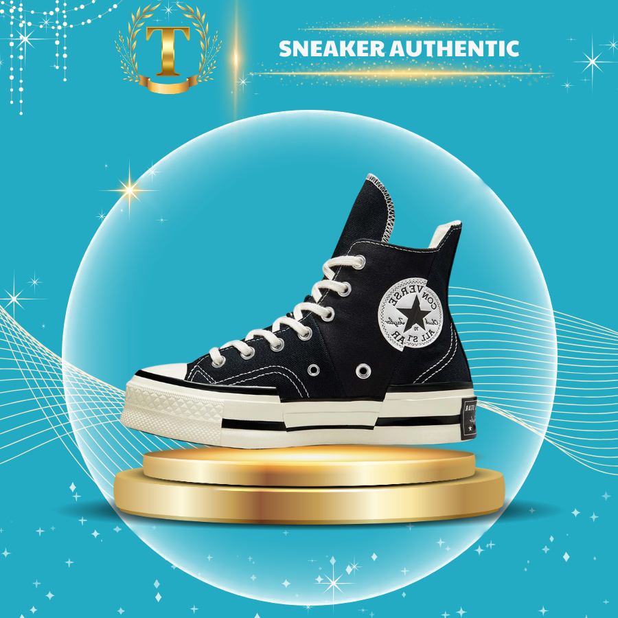 Giày Convers Chuck 70 Plus Canvas Hi 'Black' A00916C Bản S.Cấp Trung, Giày Convers Cổ Cao Full Size 