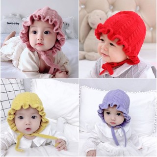 MŨ LEN CHO BÉ 3-36 THÁNG TAI BÈO CÓ DÂY BUỘC- M18
