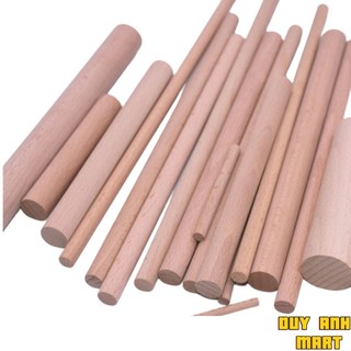 Thanh gỗ tròn, đường kính 8mm, 10mm, 12mm, dài 10cm,20cm,30cm,40cm, thanh gỗ thông, làm mô hình
