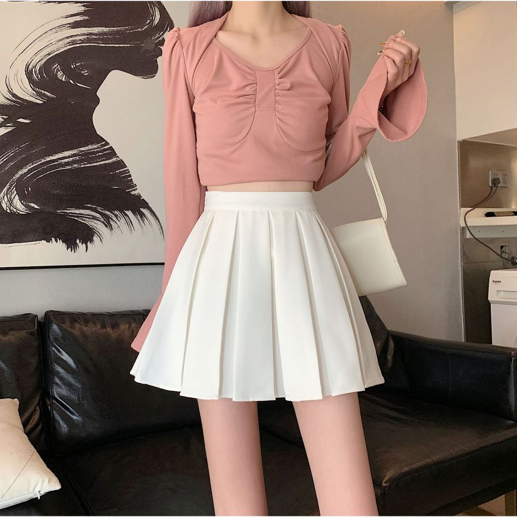 Chân Váy Xếp Ly Xoè Chữ A Váy Ngắn Midi Cao Cấp,Chân Váy Công Sở,Tennis Đẹp Hàn Quốc Ly Úp Đen,Trắng-822HQ | BigBuy360 - bigbuy360.vn