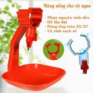Máng núm uống tự động cho vịt ngan dùng ống tròn 25 hoặc 27