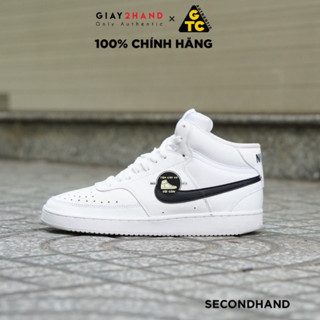 [2hand] Giày Thể Thao  COURT VISION MID WHITE BLACK CD5466-101- CŨ CHÍNH HÃNG