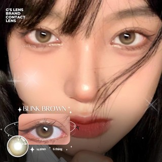 Kính áp tròng Gslens BLINK BROWN nâu tây trắng khuyết lens cận 6 tháng G.DIA 14.2mm có độ (0-6)