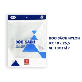 Nylon Bọc sách Hồng Hà 3269 - Kích thước: 190x265mm - Dành cho sách giáo khoa cải cách - Tập 10 cái