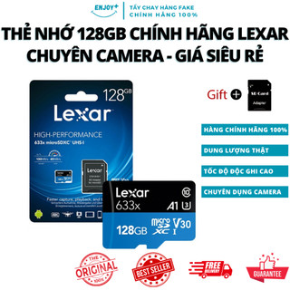 Thẻ nhớ 128GB Lexar Thương hiệu Mỹ - Chính Hãng 100%, Tặng Adapter chuyển SD, Tốc độ cao 100Mb/s