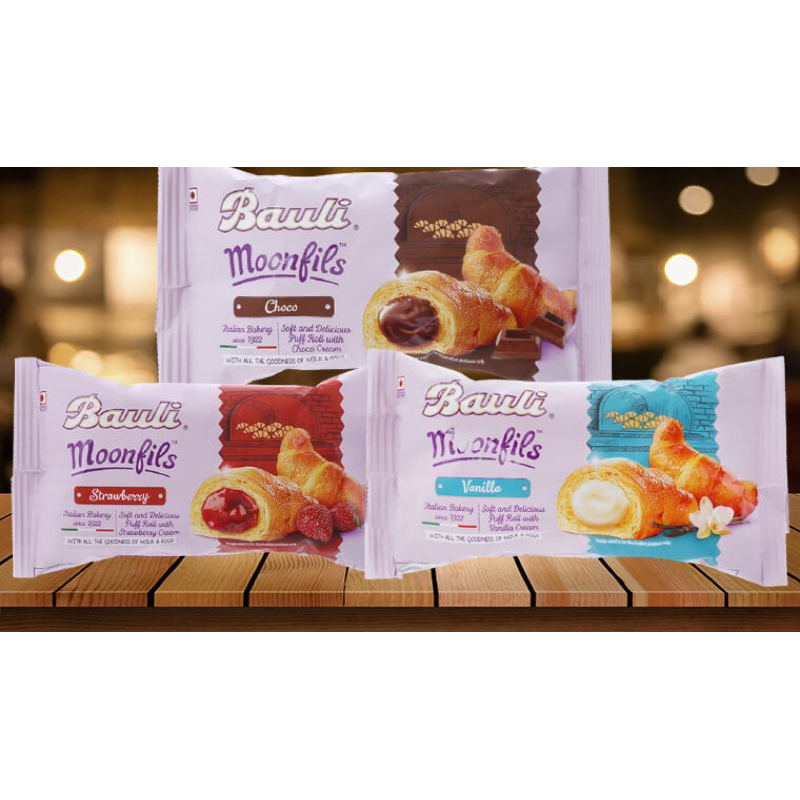 Bánh croissant nhân kem socola Moonfils Bauli gói 47g
