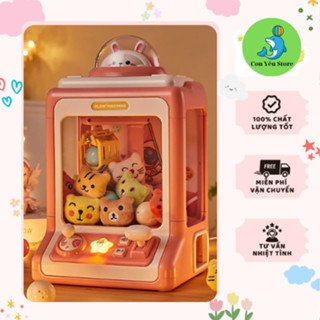 Đồ Chơi Máy Gắp Thú Bông Mini Có Hiệu Ứng Nhạc và Đèn Tặng Kèm Gấu Bông và Nhiều Bóng, Tặng Kèm Dây Xạc