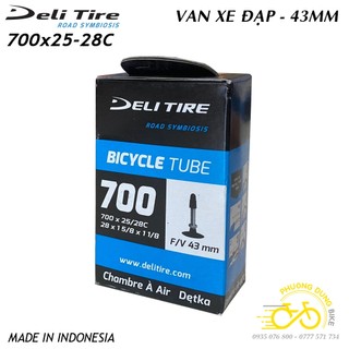 Ruột (Săm) xe đạp Deli Tire 700x25-28c 43mm Van Pháp - Van Xe Đạp