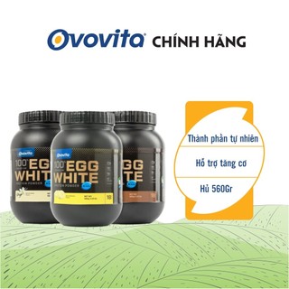 Bột protein lòng trắng trứng cao cấp ovovita hũ 560gr bổ sung bcaas kích thích phát triển cơ
