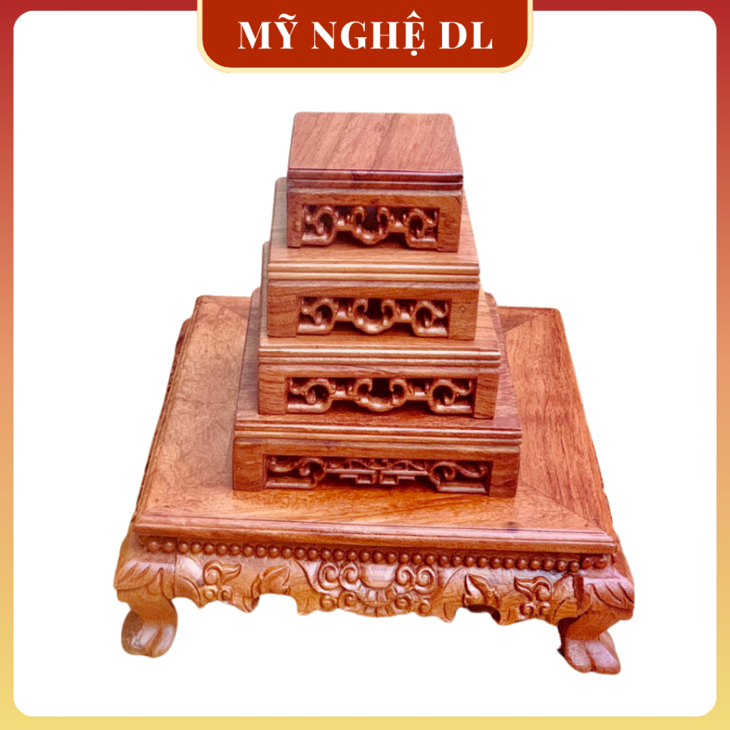 Kỷ vuông chiện, đế bát hương, đôn gỗ hương vuông mini để tượng phật nhỏ, chậu cây bonsai
