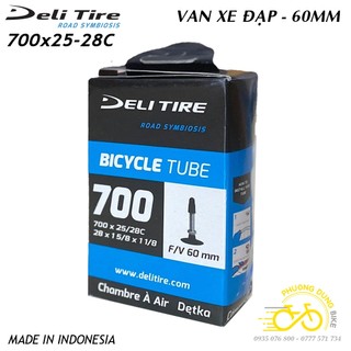 Ruột (Săm) xe đạp Deli Tire 700x25-28C 60mm VAN PHÁP - VAN XE ĐẠP