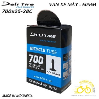 Ruột (Săm) xe đạp Deli Tire 700x25-28C 60mm VAN MỸ - VAN XE MÁY