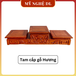 Tam cấp kê bát hương bằng gỗ Hương, tam sơn gỗ Hương sơn pu bóng cao cấp