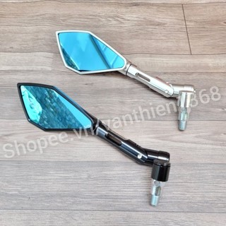Kính Gương Chiếu Hậu Rizoma 5 Gốc Nhôm CNC Đen Bạc