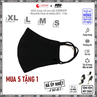 [MUA 5 TẶNG 1] Khẩu trang vải thời trang Japanese streetwear Azumikichi màu đen - KT2