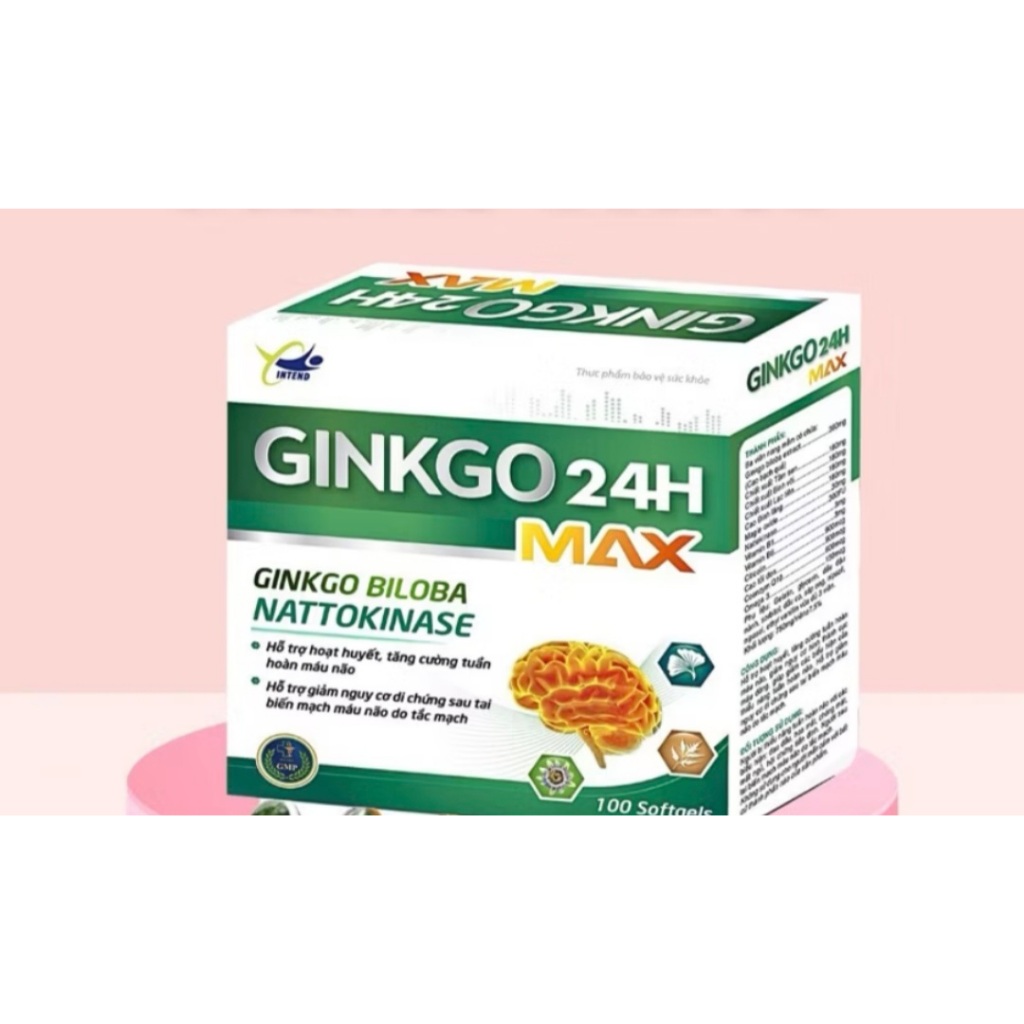 GINKGO 24H max Hoạt huyết dưỡng não - hộp 100 viên