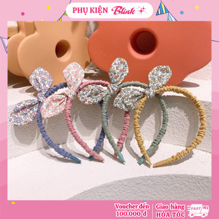 Bờm tóc bé gái, vải nơ hoa nhí màu sắc nhã nhặn, dễ thương, phong cách Hàn quốc xinh yêu