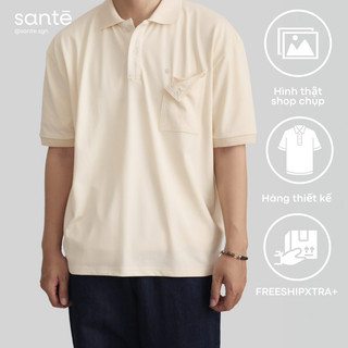Áo polo nam SS24 trơn phối túi form rộng - chất liệu ít nhăn thoáng mát, thấm hút mồ hôi - AARON POLO by SANTÉ STUDIO