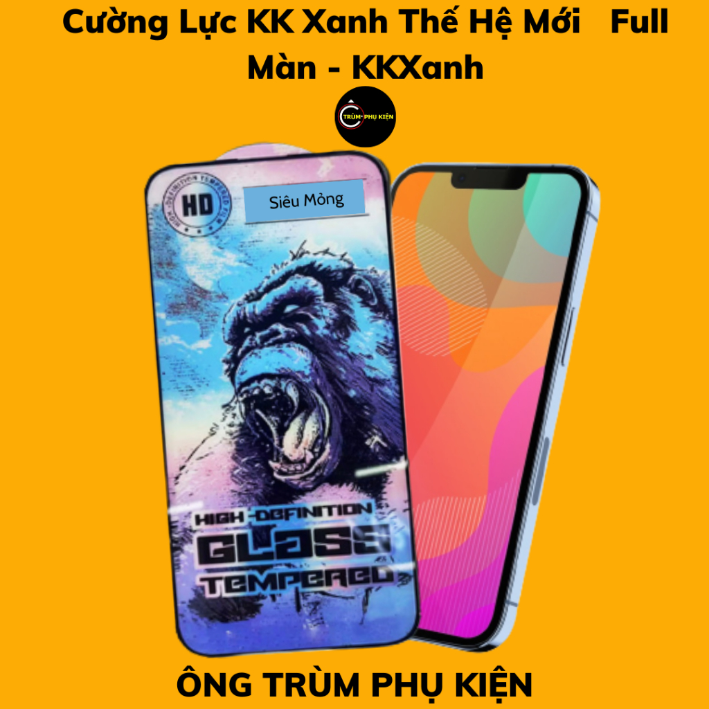 Cường Lực KK Xanh Thế Hệ Mới Full Màn Iphone 6plus/7plus//8plus/x/xs/11/12/13/14/15/pro/max/promax/plus - KK Xanh