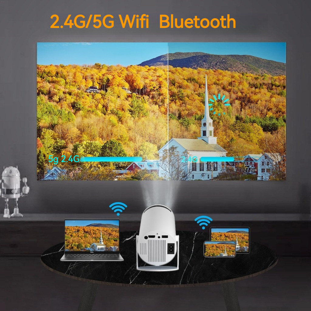 Máy chiếu mini HY300/HY300pro Android 11 Full HD 4K Tự động Keystone WiFi 2.4/5G Kết nối điện thoại laptop ios xem phim | BigBuy360 - bigbuy360.vn