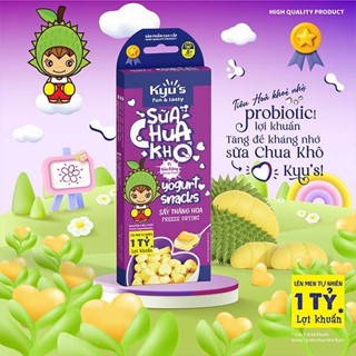 Sữa Chua Khô Kyu's 10g - Vị Sầu Riêng - Sấy thăng hoa - Hỗ trợ tiêu hóa, ngừa biếng ăn