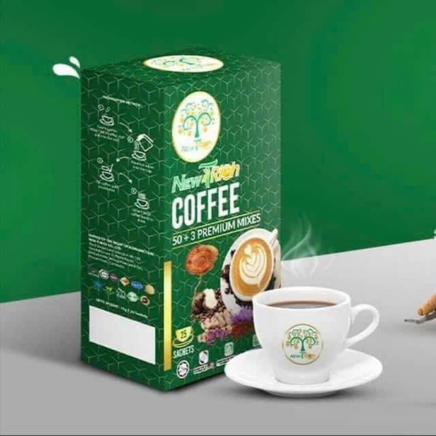 Coffee NewTrich chiết xuất nấm sữa hổ Malaysia - tăng cường hệ miễn dịch – 25 gói/hộp