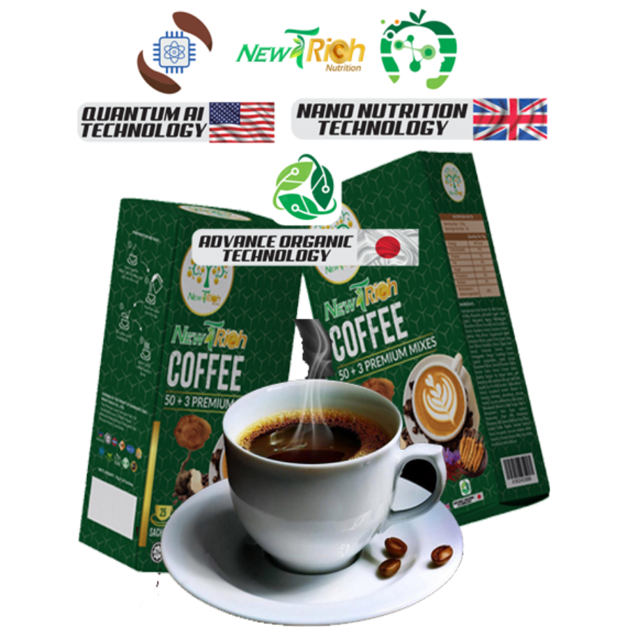 Coffee NewTrich chiết xuất nấm sữa hổ Malaysia - tăng cường hệ miễn dịch – 25 gói/hộp