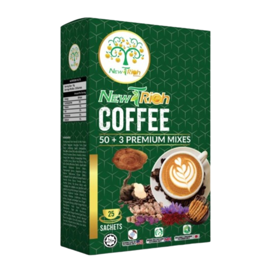 Coffee NewTrich chiết xuất nấm sữa hổ Malaysia - tăng cường hệ miễn dịch – 25 gói/hộp