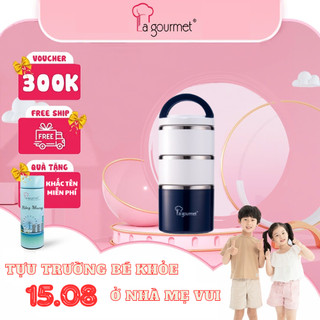 Cà men inox 304 18/10 La gourmet Pack2Go 1230ml xanh - 337788
