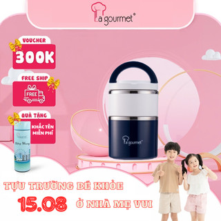 Cà men inox 304 18/10 La gourmet Pack2Go 2 ngăn 930ml - 337757