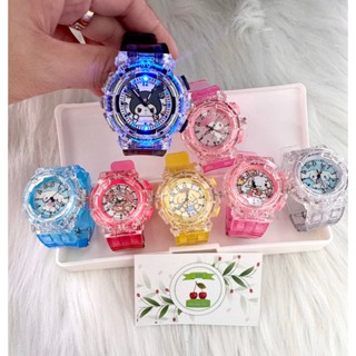 Hoạt Hình Đồng Hồ Đeo Tay Có Đèn led Hình Sanrio Kurome/ Siêu Nhân Nhiều Màu Sắc Cho Bé