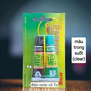 Keo ab 2 thành phần trong suốt epoxy - keo ab siêu cứng,chịu nước, dán nhựa,kim loại - keo epoxy 2 thành phần