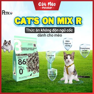 Grainfree Hạt Mèo CAT'S ON MIX R series Topping Chà Bông Gà Sấy, thức ăn cho mèo mọi lứa tuổi