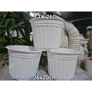 Chậu nhựa mỏng thích hợp trồng mọi loại cây TTk260 kích thước miệng 26cm cao 20cm