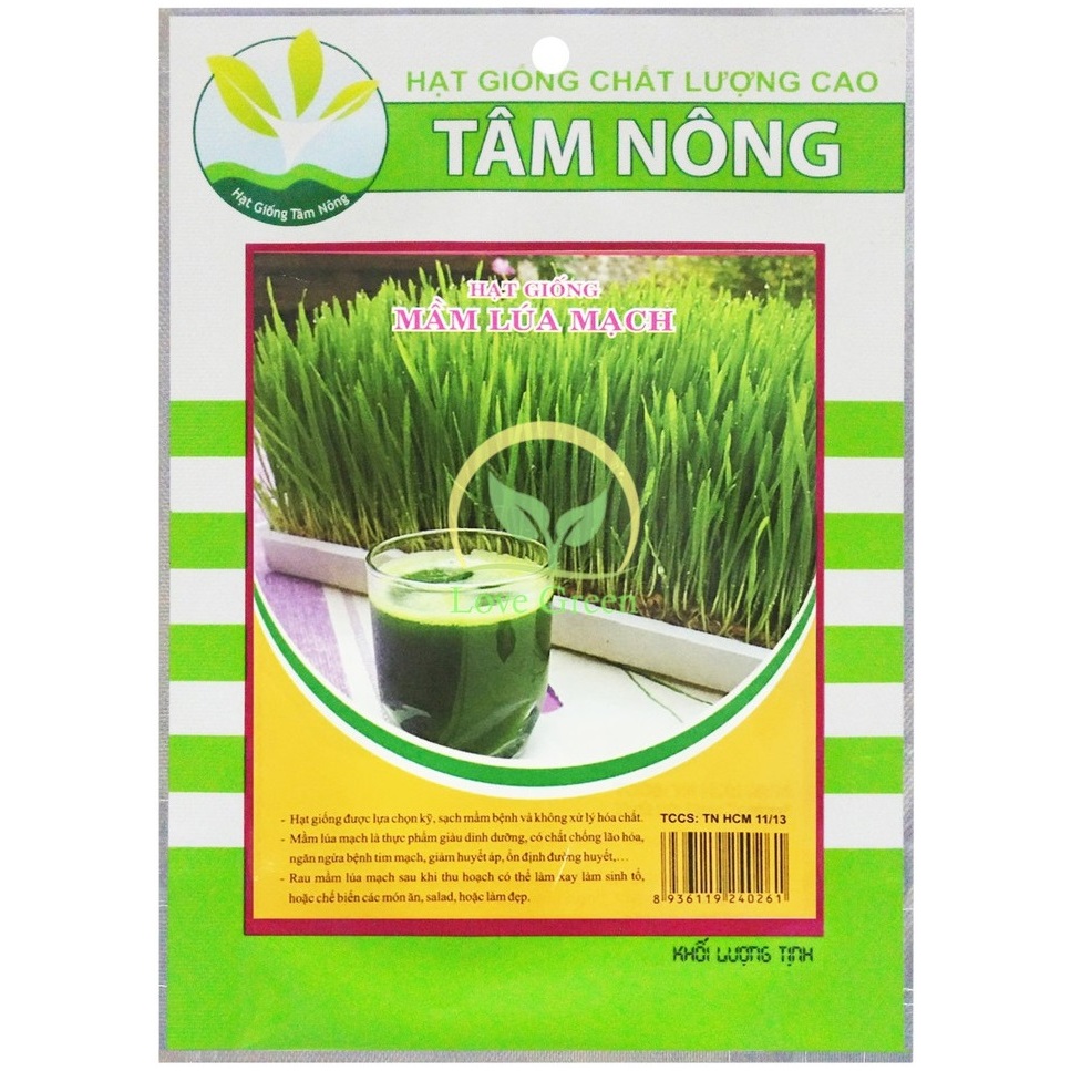 Hạt Giống Mầm Lúa Mạch, lúa mì 100G Tâm Nông