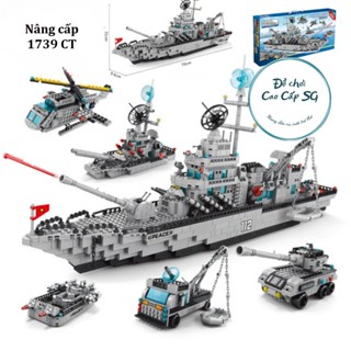 Mô hình lắp ráp tàu chiến, SWAT, máy bay trực thăng, xe tăng cỡ lớn làm quà tặng cho bé