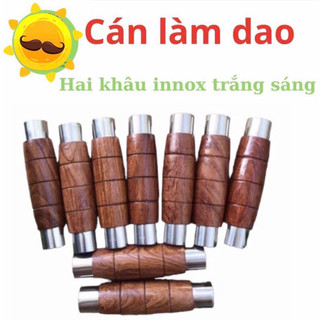 Cán gỗ 2 khâu đồng và khâu innox làm cán dao siêu đẹp