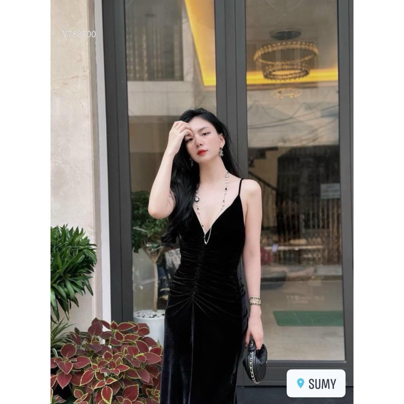 Váy nhung 2 dây QCCC