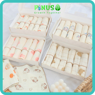 Hộp 5 khăn sữa Muslin 2 lớp Boona siêu mềm cho bé sơ sinh an toàn kháng khuẩn Kích Thước 27 X 27 cm