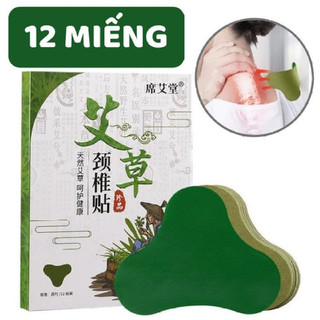 Hộp 12 miếng dán ngải cứu giảm đau cổ, vai, gấy - Cải thiện nhanh chóng các triệu chứng đau đầu, đau khớp gối, đau lưng