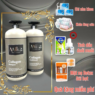 Cặp Gội Xả MiKa ngăn gầu, giảm rụng tóc, phục hồi tóc khô xơ hư tổn 2000mlx2